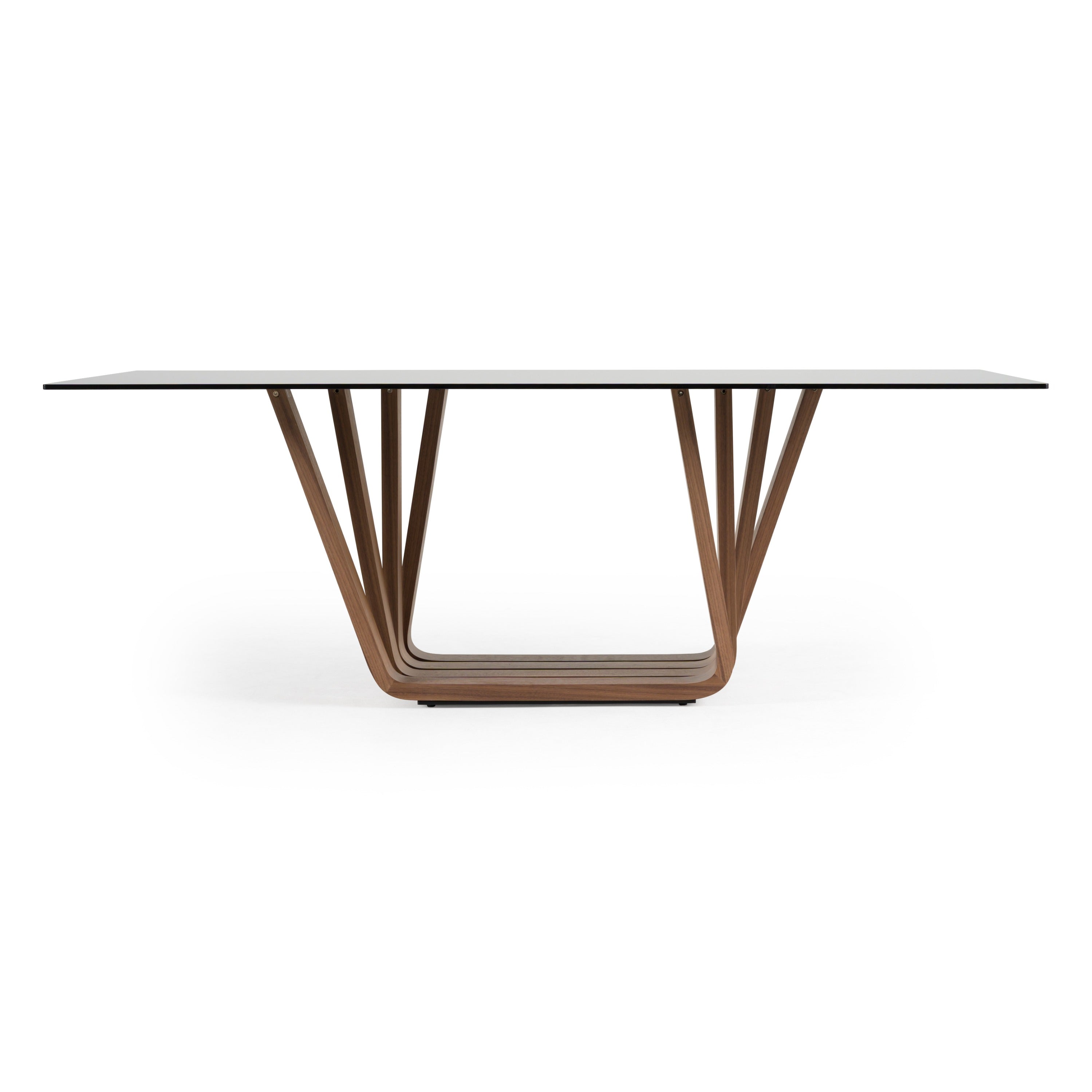 Solvang - Contemporary - Grey Glass + Walnut Rectangular Dining Table