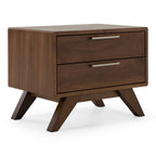 Eastern King Addison +Soria - Mid-Century Modern Grey Fabric + Walnut 4-Piece Bedroom Set - Mid - Century Modern Grey Fabric + Walnut 4 - Piece Bedroom Set