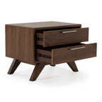 Soria Mid-Century Walnut Nightstand
