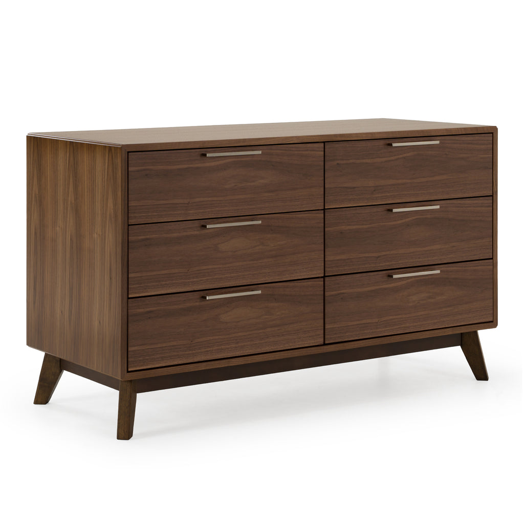 Eastern King Addison +Soria - Mid-Century Modern Grey Fabric + Walnut 4-Piece Bedroom Set - Mid - Century Modern Grey Fabric + Walnut 4 - Piece Bedroom Set