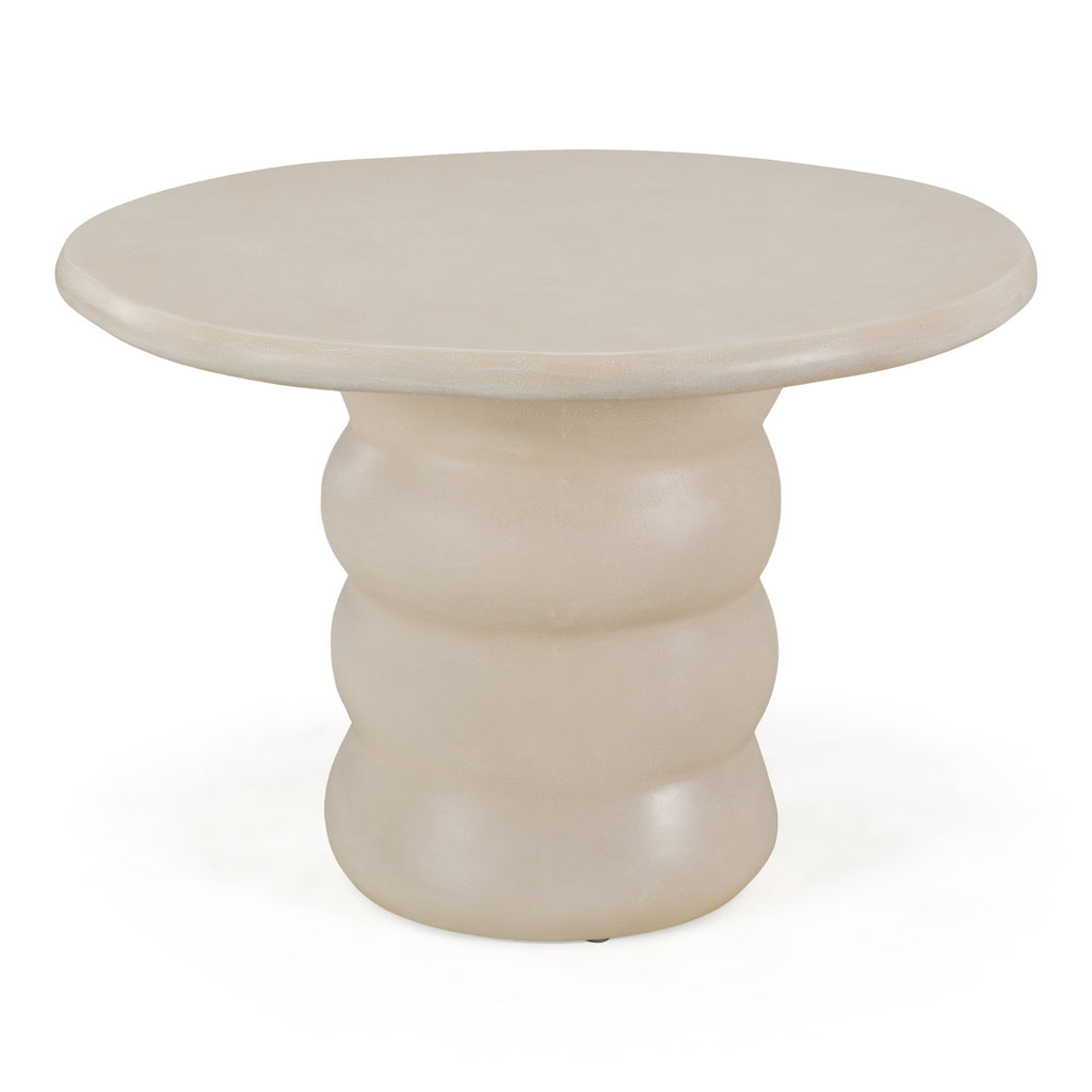 Sosso - Modern Beige Round Fiberform Dining Table
