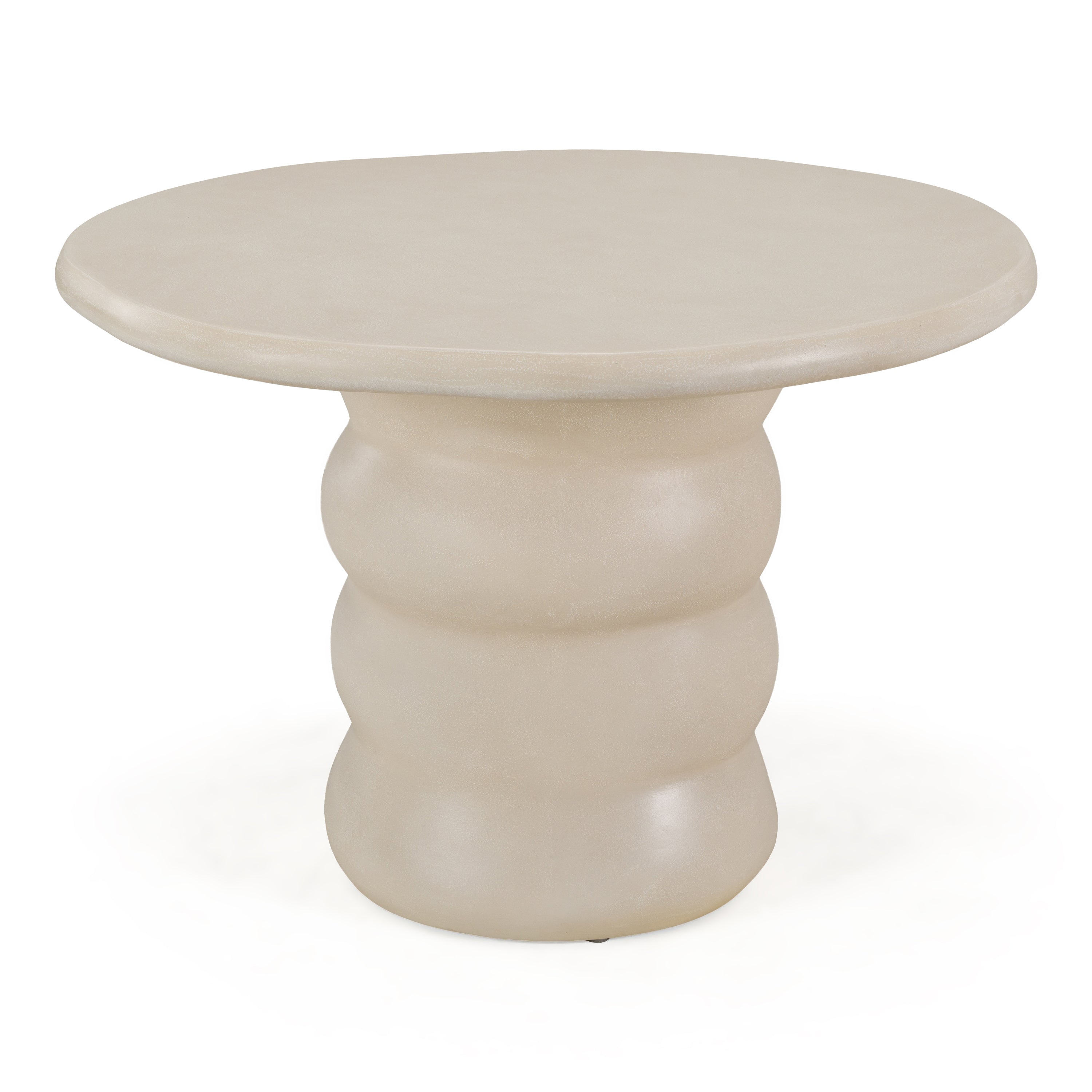 Sosso - Modern Beige Round Fiberform Dining Table