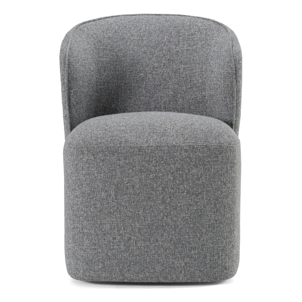 Souza - Modern Grey Fabric Swivel Dining Chair