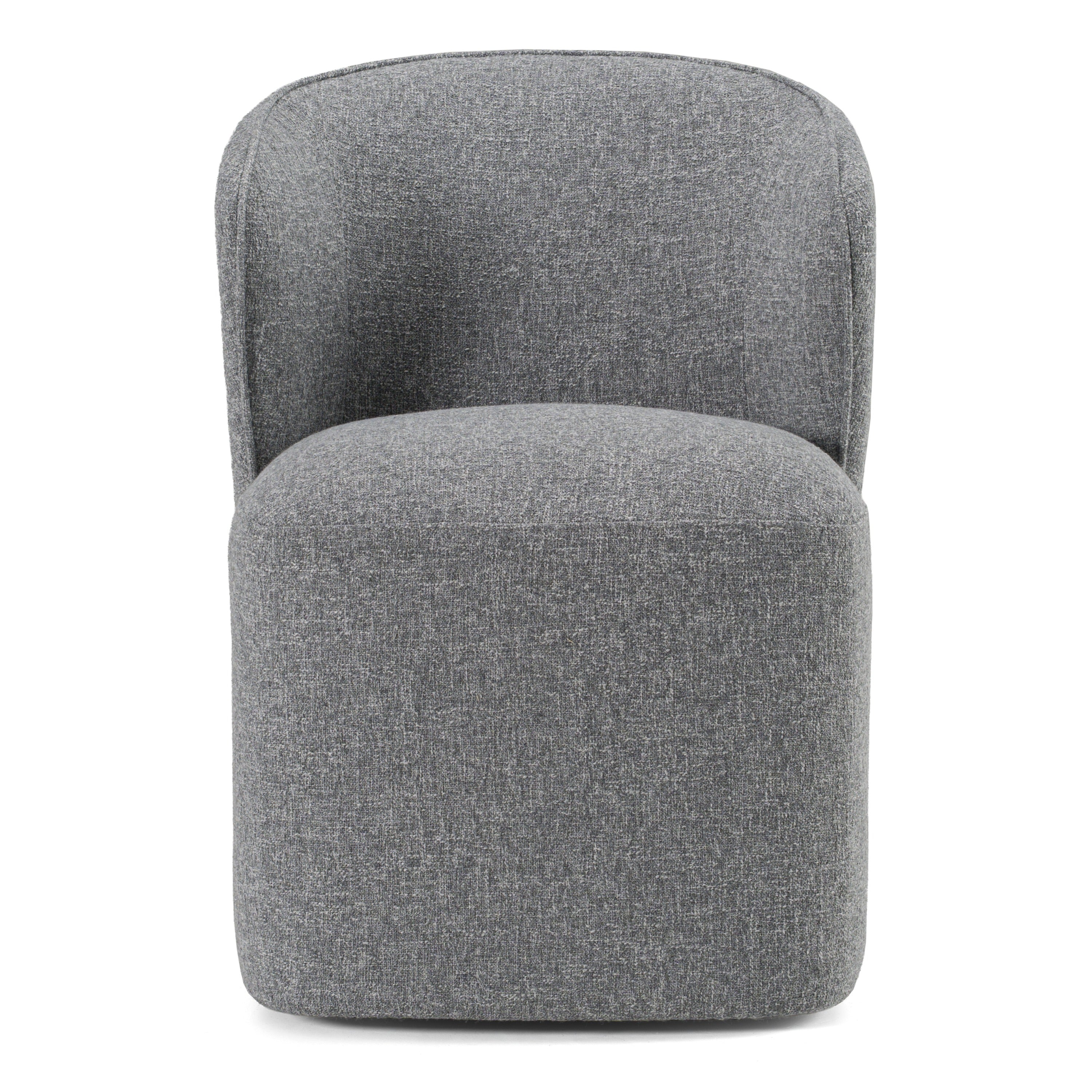Souza - Modern Grey Fabric Swivel Dining Chair