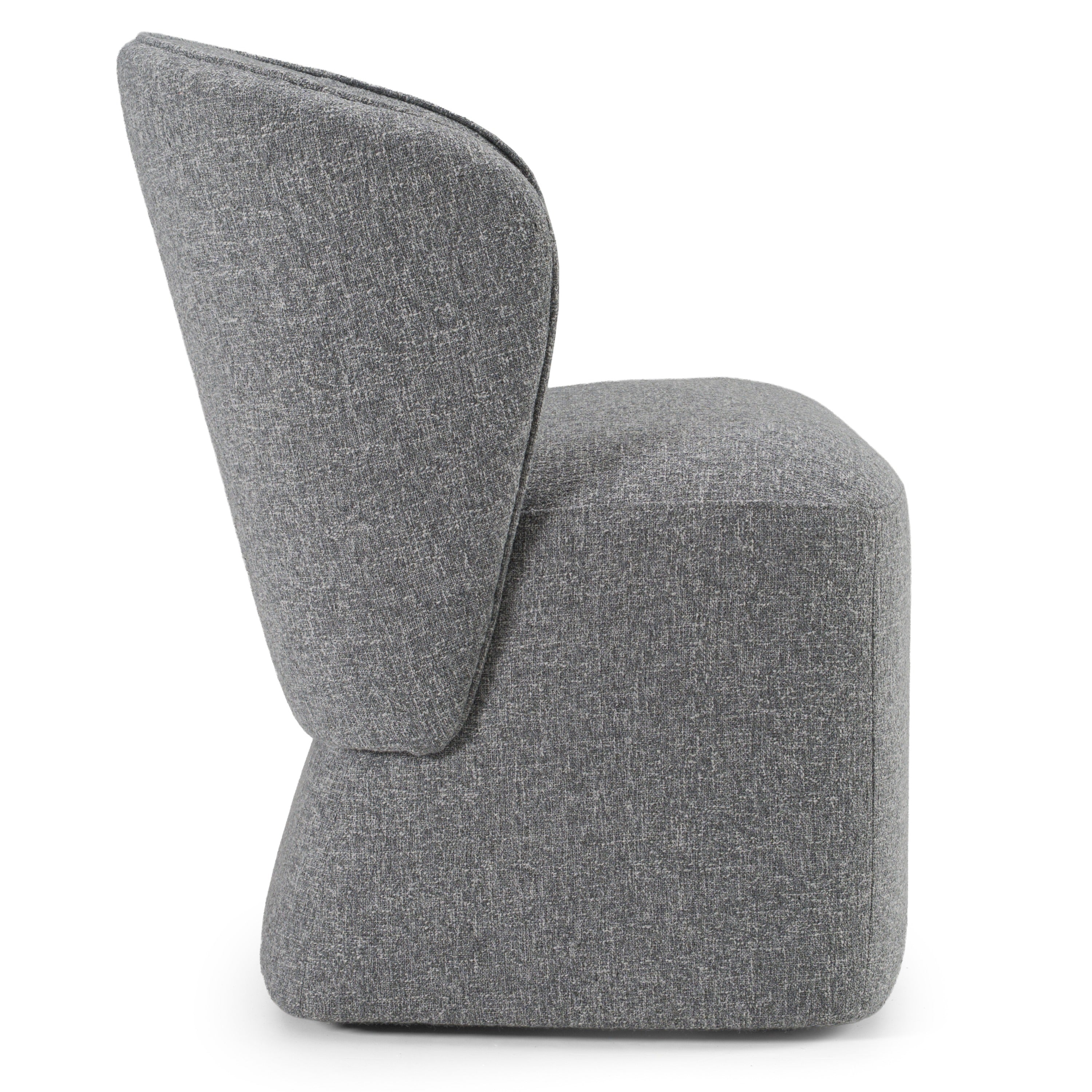 Souza - Modern Grey Fabric Swivel Dining Chair
