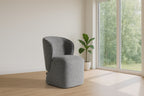 Souza - Modern Grey Fabric Swivel Dining Chair