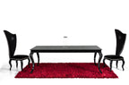 Sovereign Transitional Black Crocodile Dining Table with Black Gloss Legs