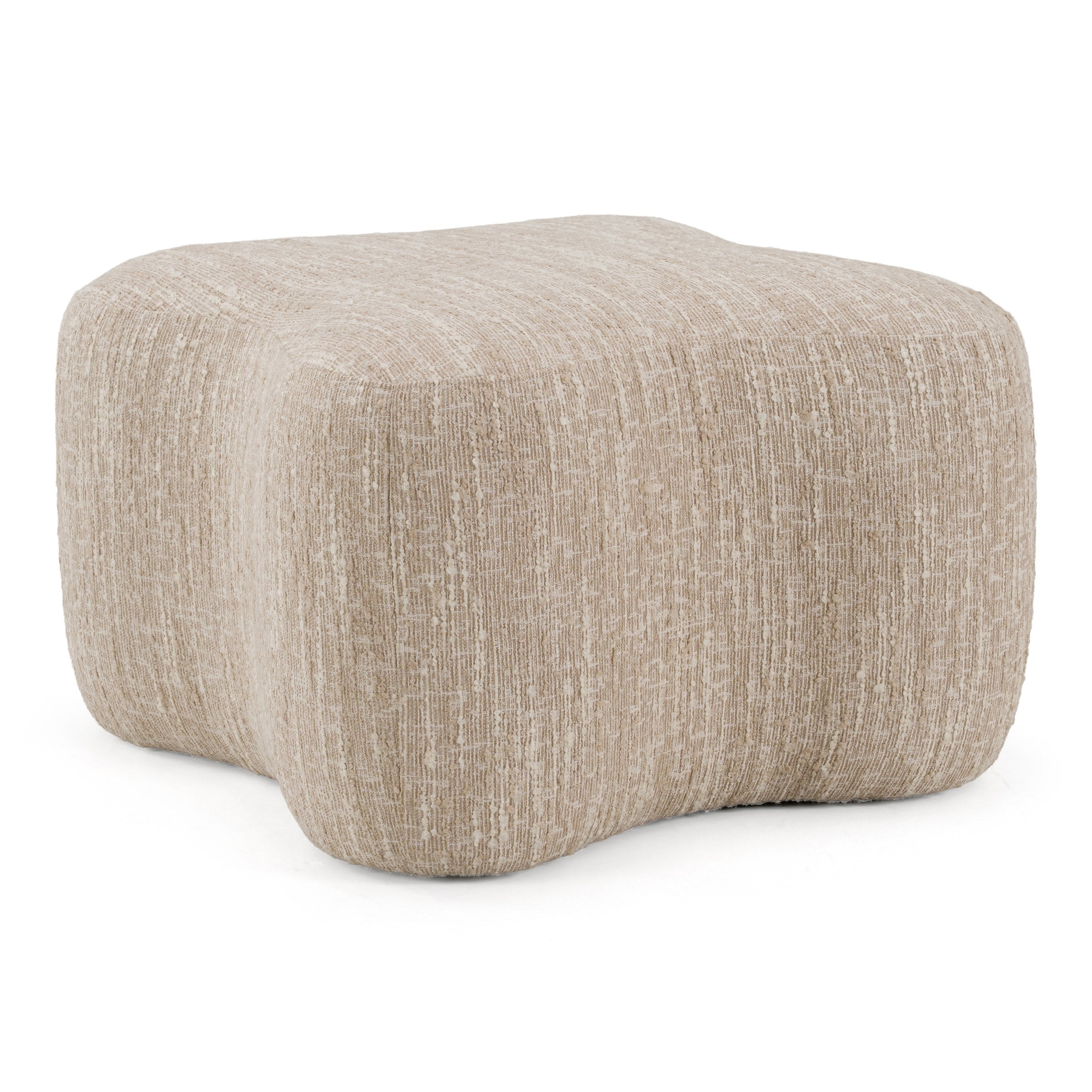 Spiro - Modern Beige Fabric Ottoman