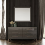 Splendor - Grey High Gloss Slatted MIrror