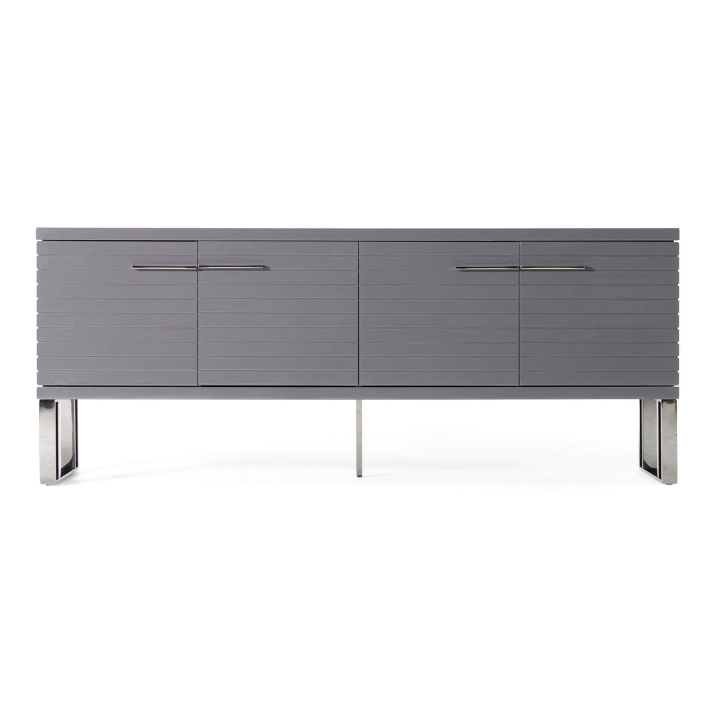 Splendor - Grey High Gloss Slatted Buffet