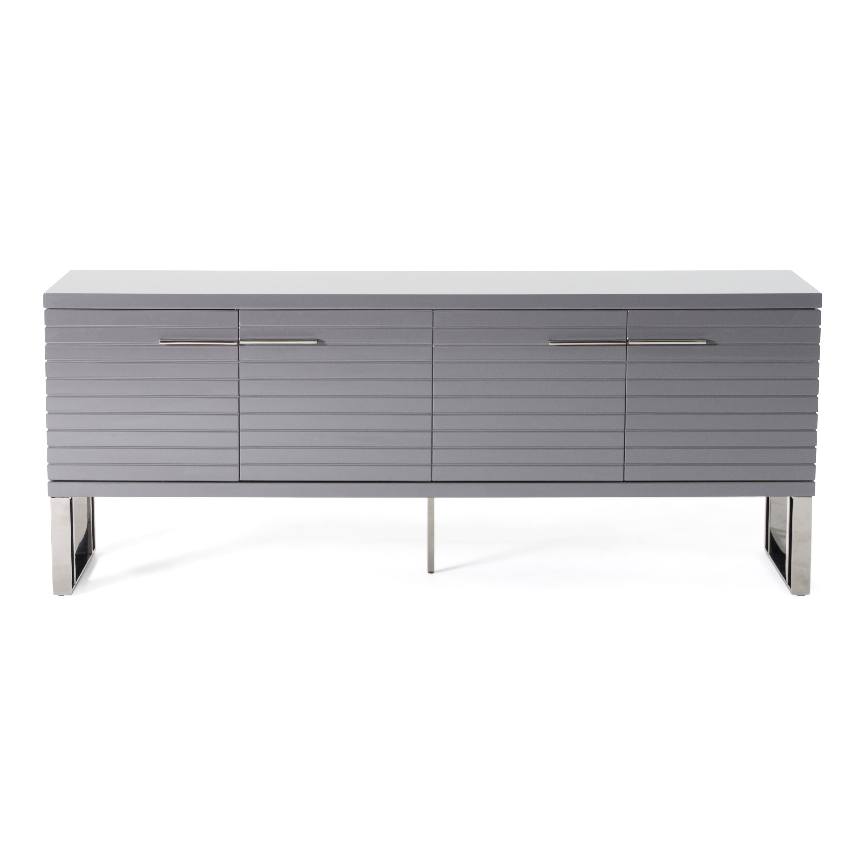 Splendor - Grey High Gloss Slatted Buffet