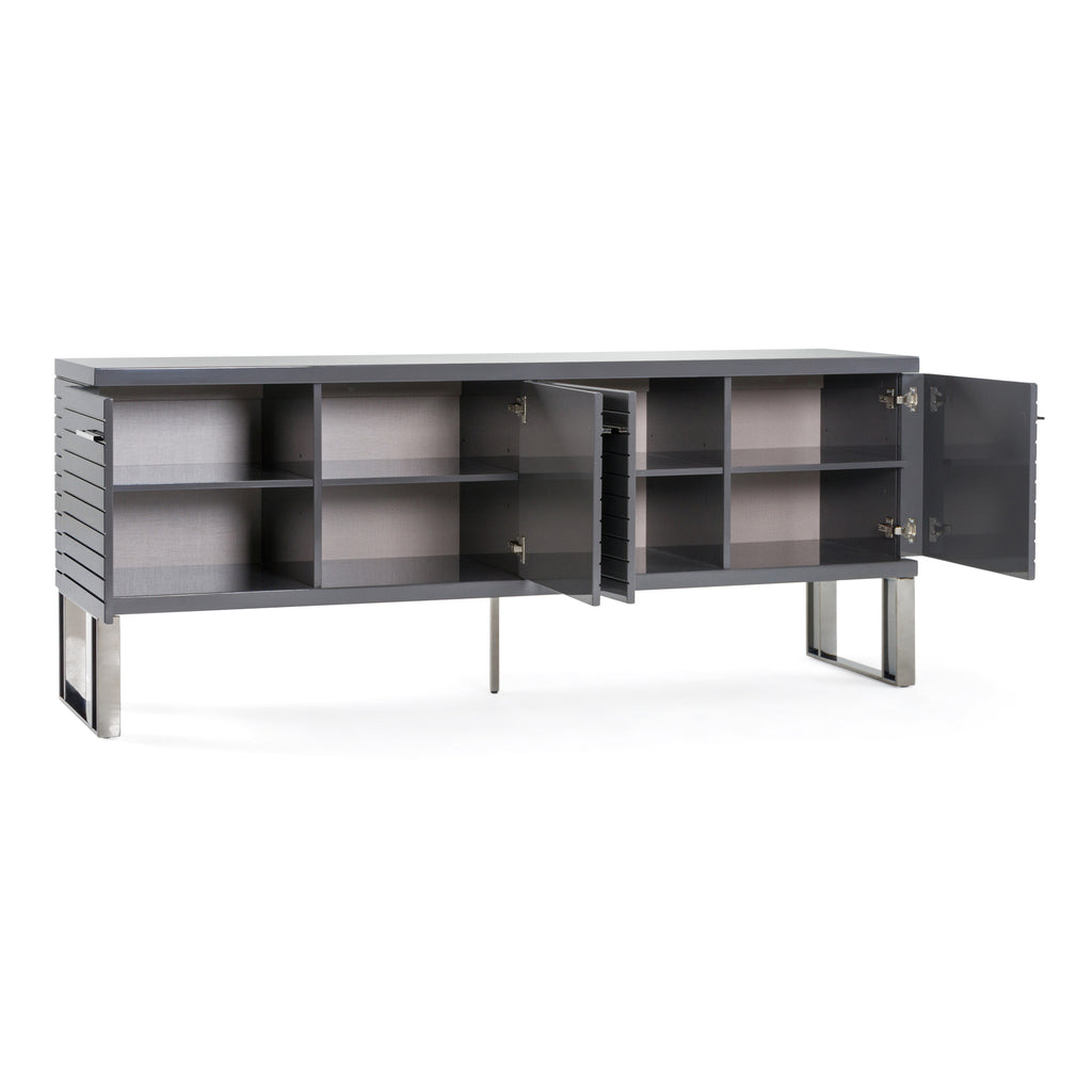 Splendor - Grey High Gloss Slatted Buffet