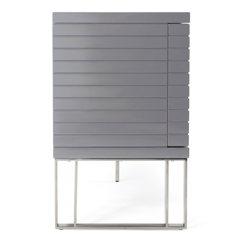 Splendor - Grey High Gloss Slatted Buffet