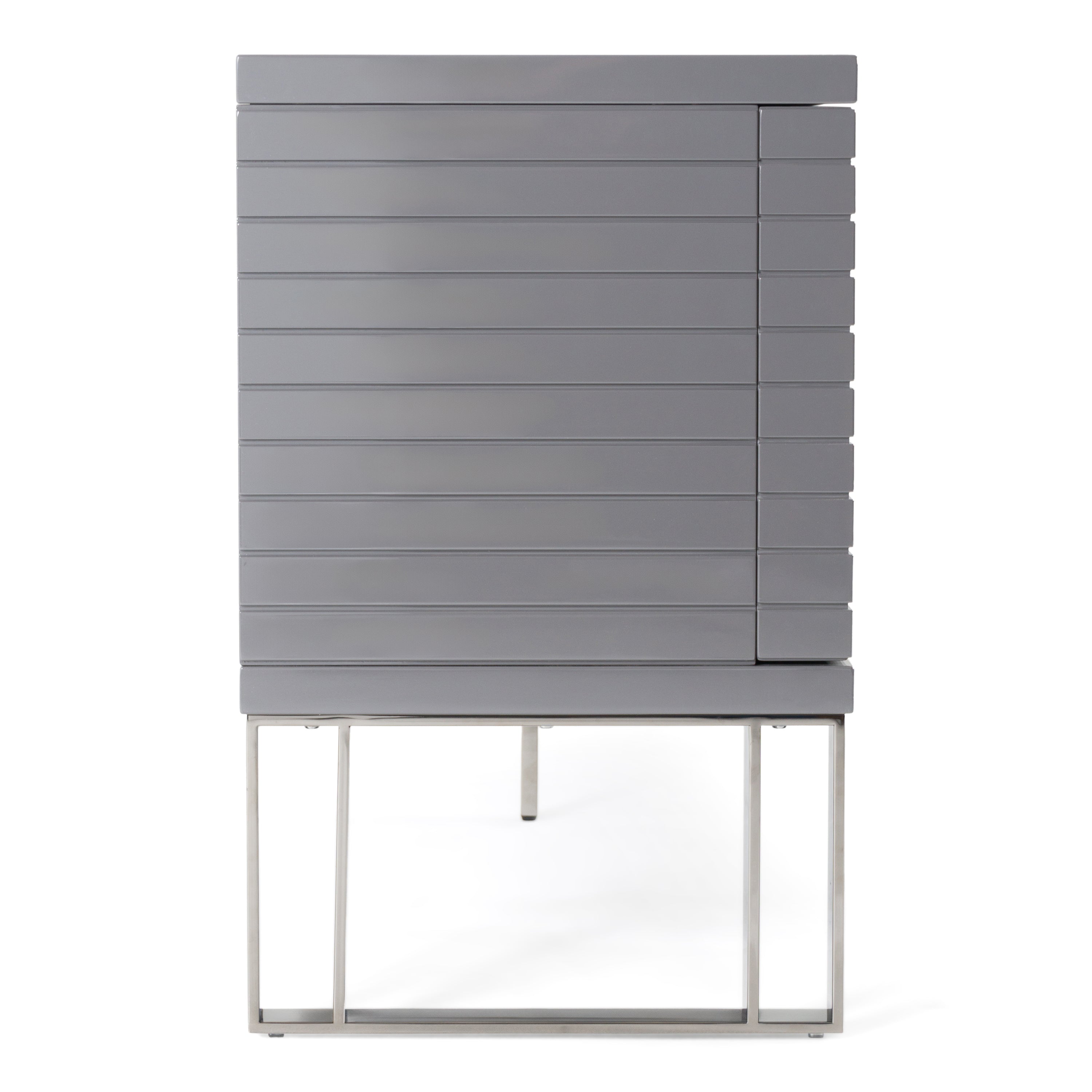 Splendor - Grey High Gloss Slatted Buffet