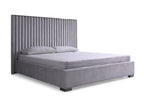 Splendor - Silver + Grey Velvet Upholstered King Platform Bed