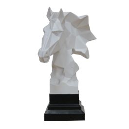 Stallion - Geometric White Sculpture