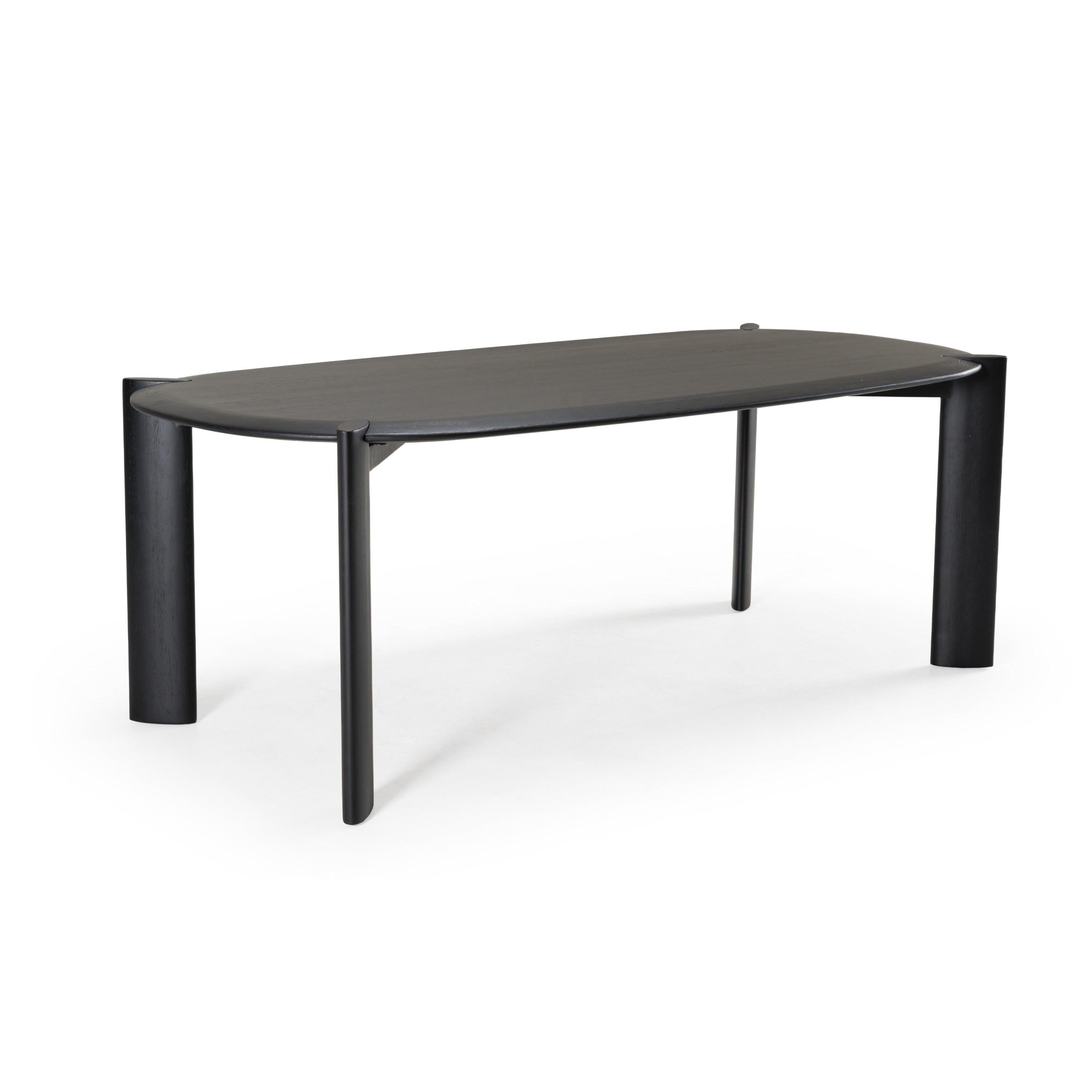 Steven - Modern Black Oval Dining Table