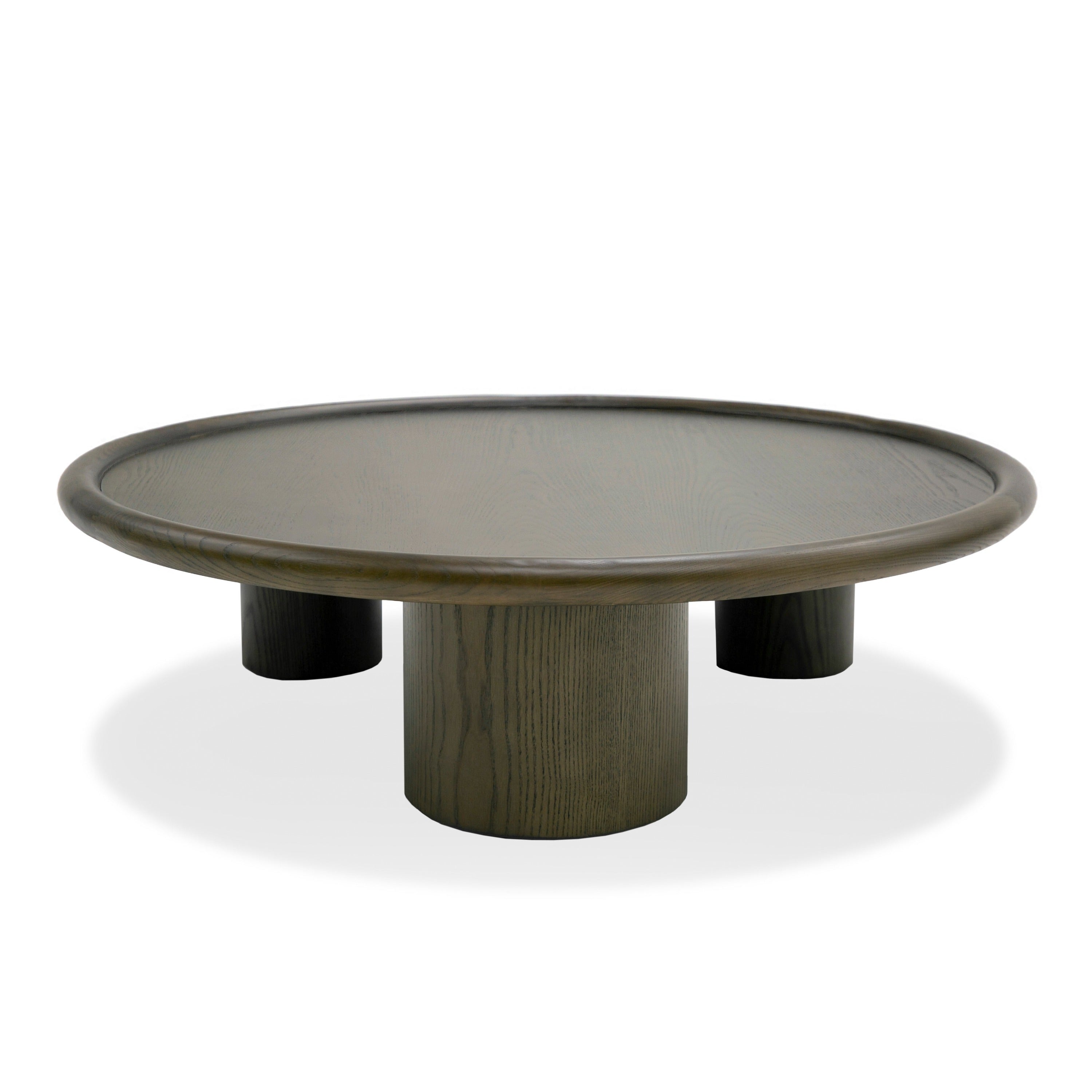 Strauss - Contemporary Brown Ash Round Nesting Table Set