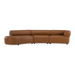 Stuart - Contemporary Brown Leather Left Facing Chaise Sectional Sofa
