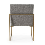 Suzanne - Modern Grey Fabric + Antique Brass Dining Chair