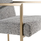 Suzanne - Modern Grey Fabric + Antique Brass Dining Chair