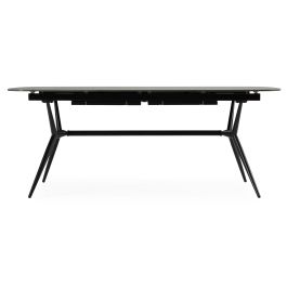 Suzie - Modern Ceramic + Black Ash Extendable Dining Table