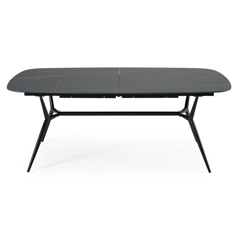 Suzie - Modern Ceramic + Black Ash Extendable Dining Table