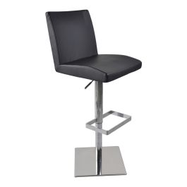 T - 1068CN Modern Black Leatherette Adjustable Bar Stool