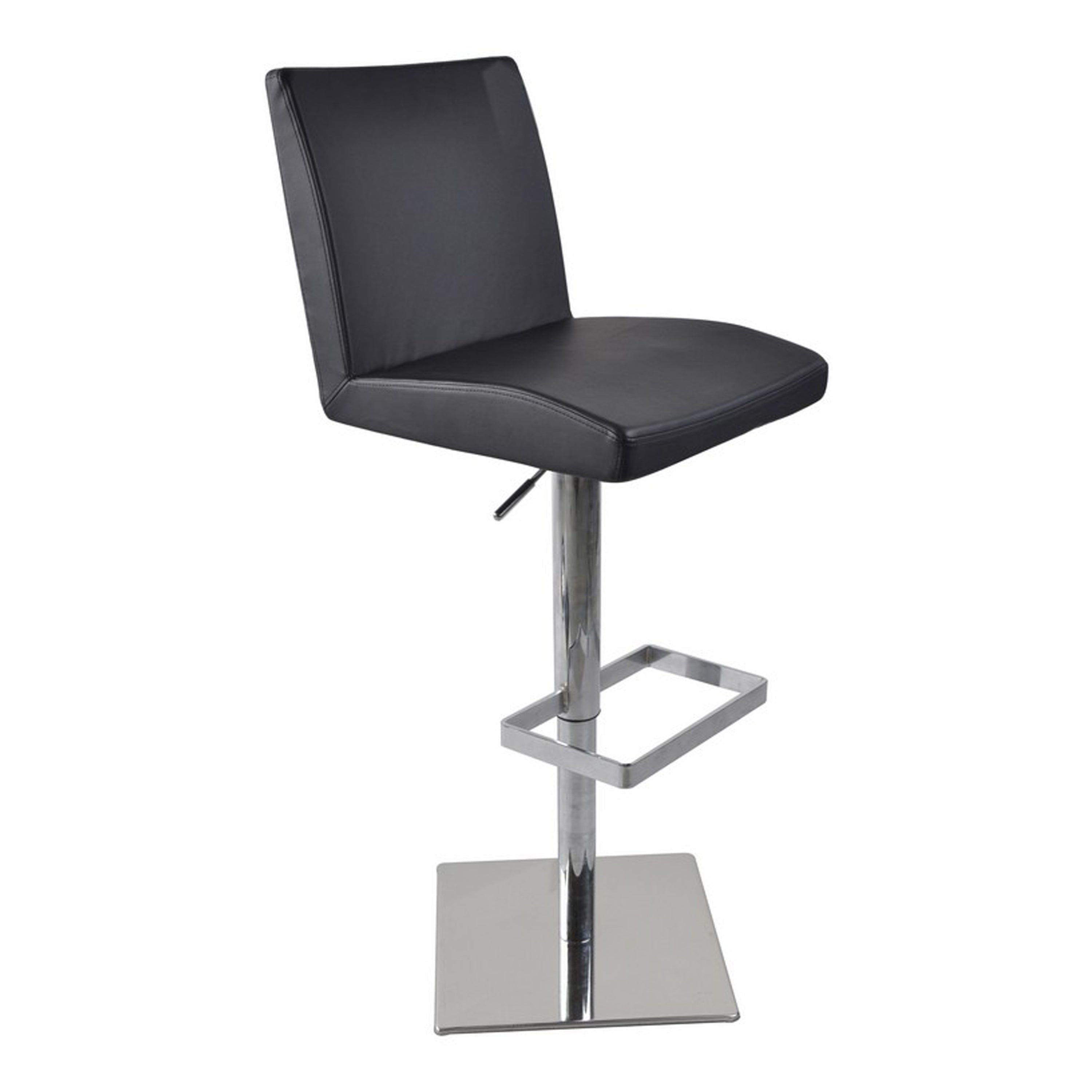 T - 1068CN Modern Black Leatherette Adjustable Bar Stool