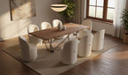Addy Modern Walnut & Stainless Steel Dining Table
