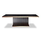 Talin Modern Black Crocodile & Rosegold Dining Table