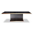 Talin Modern Black Crocodile & Rosegold Dining Table