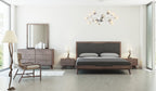 Soria Mid-Century Grey & Walnut Bedroom Set - Century Grey & Walnut Bedroom Set