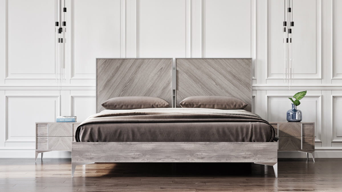 Eastern King Alexa Italian Modern Grey Bed