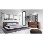 Jagger Modern Dark Grey & Walnut Bedroom Set