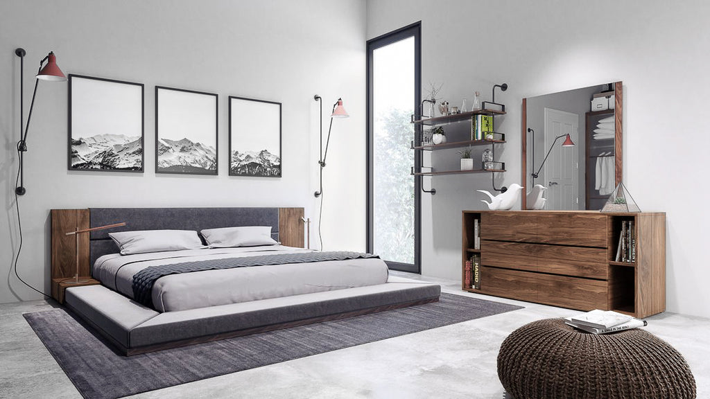 Jagger Modern Walnut Dresser & Mirror Set