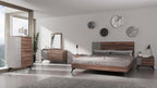 Palermo - Eastern King Modern Italian Faux Concrete & Walnut Bed - Eastern King Modern Italian Faux Concrete & Walnut Bed