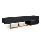 Tasha - Modern Black Ash + Brushed Gold TV Stand