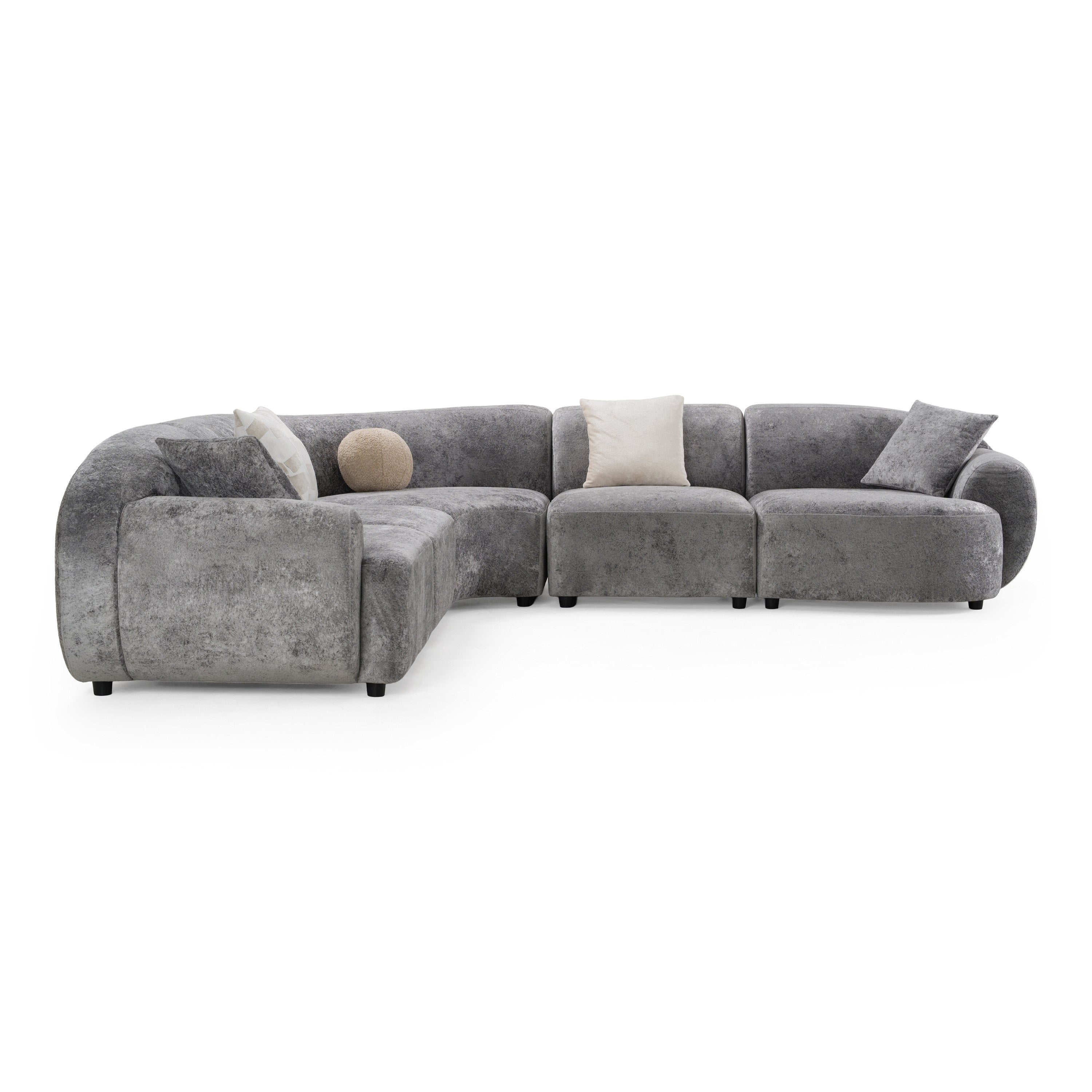 Terra - Modern Grey Fabric Sectional Sofa