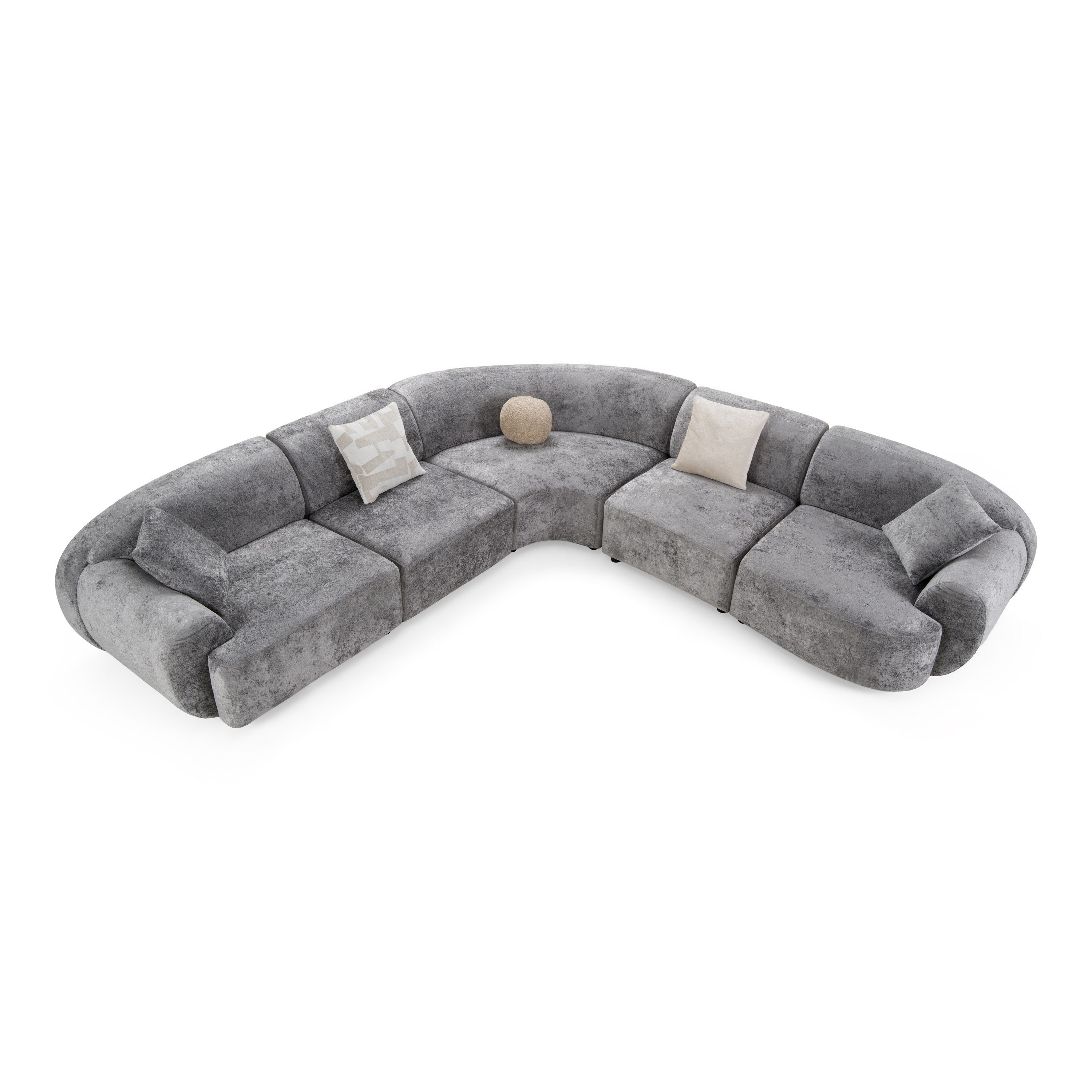 Terra - Modern Grey Fabric Sectional Sofa