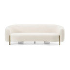 Thrive - Modern Beige Fabric + Antique Brass Sofa