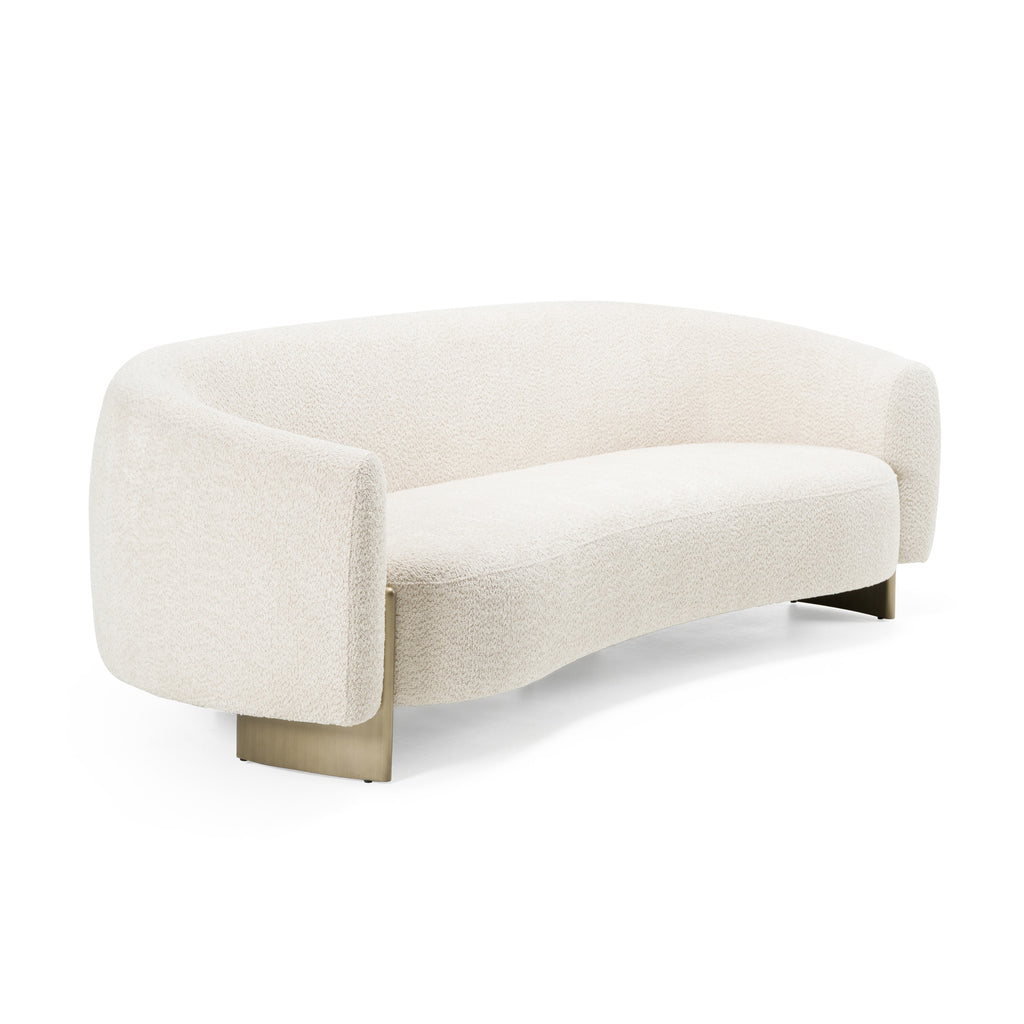 Thrive - Modern Beige Fabric + Antique Brass Sofa