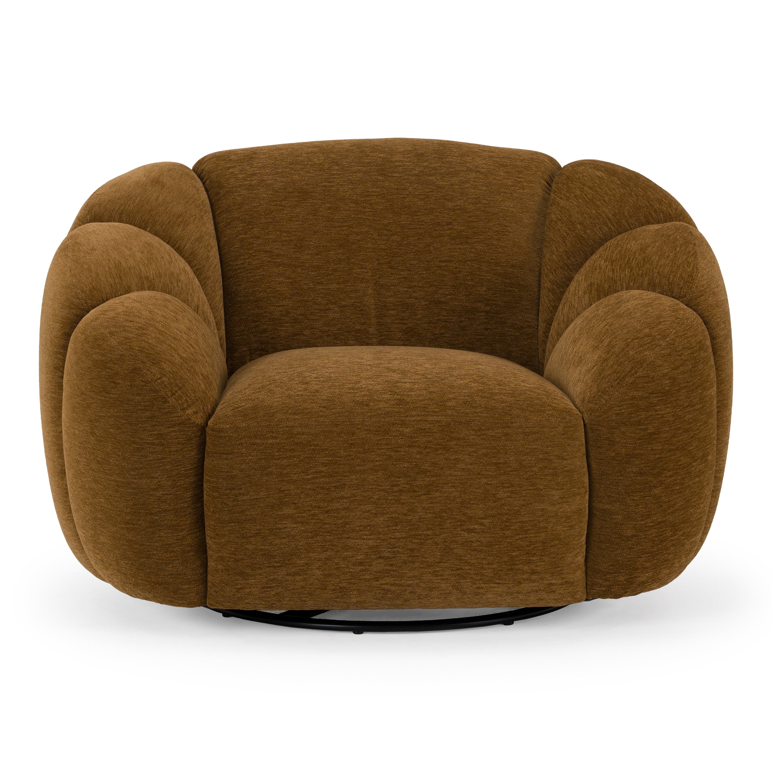 Thune - Modern Brown Fabric Swivel Accent Chair