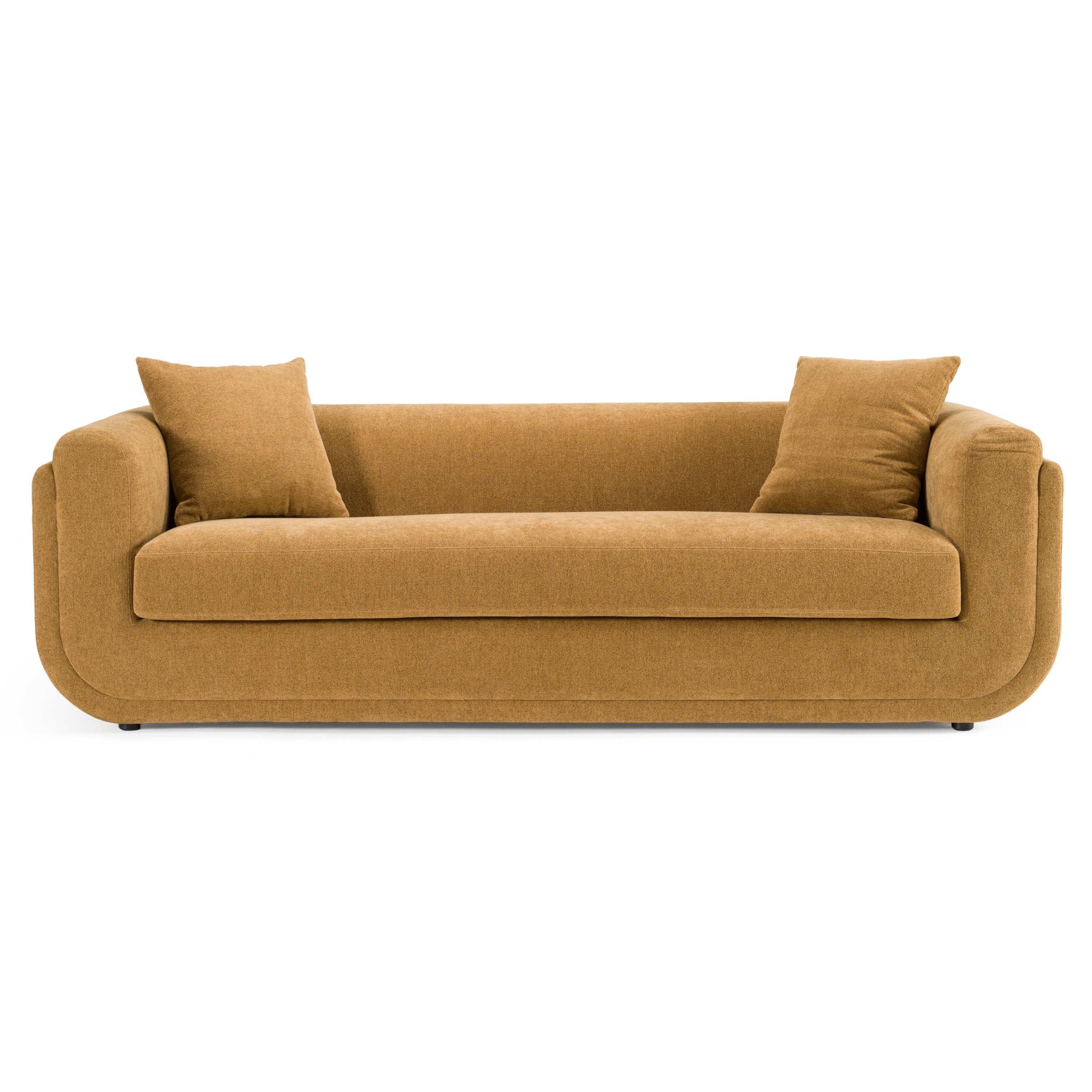 Divani Casa Tiene - Modern Orange Fabric 3-Seat Sofa