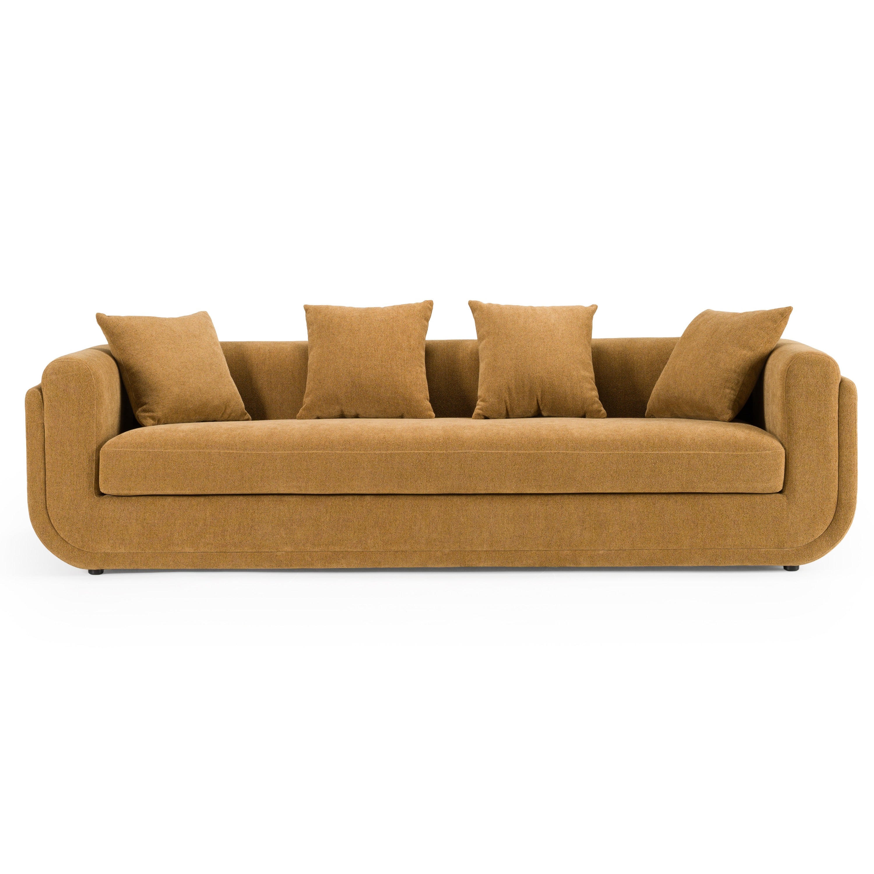 Divani Casa Tiene - Modern Orange Fabric 4-Seat Sofa