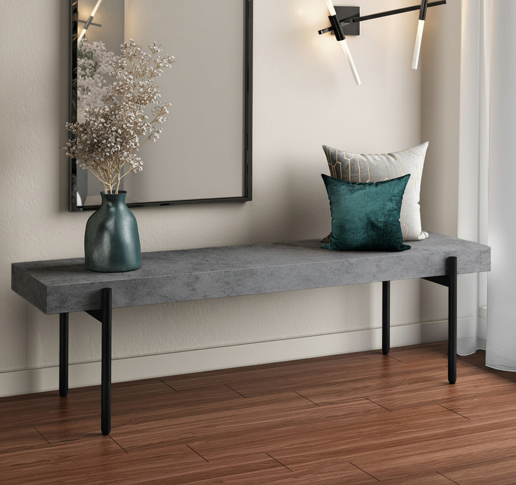 Timlin - Modern Concrete & Metal Bench
