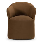 Timothy - Modern Brown Fabric Dining Chair with Castor Wheels