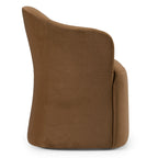 Timothy - Modern Brown Fabric Dining Chair with Castor Wheels