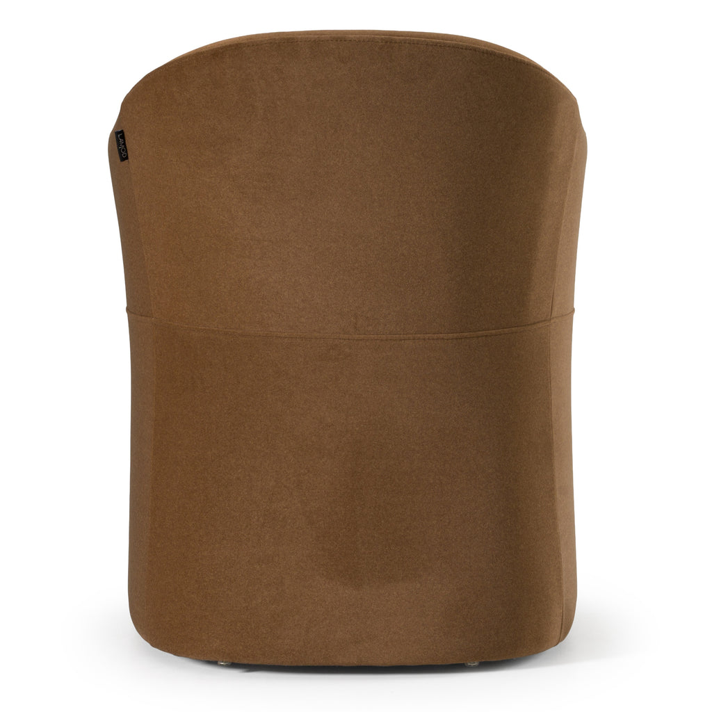 Timothy - Modern Brown Fabric Dining Chair with Castor Wheels