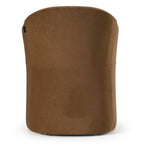 Timothy - Modern Brown Fabric Dining Chair with Castor Wheels